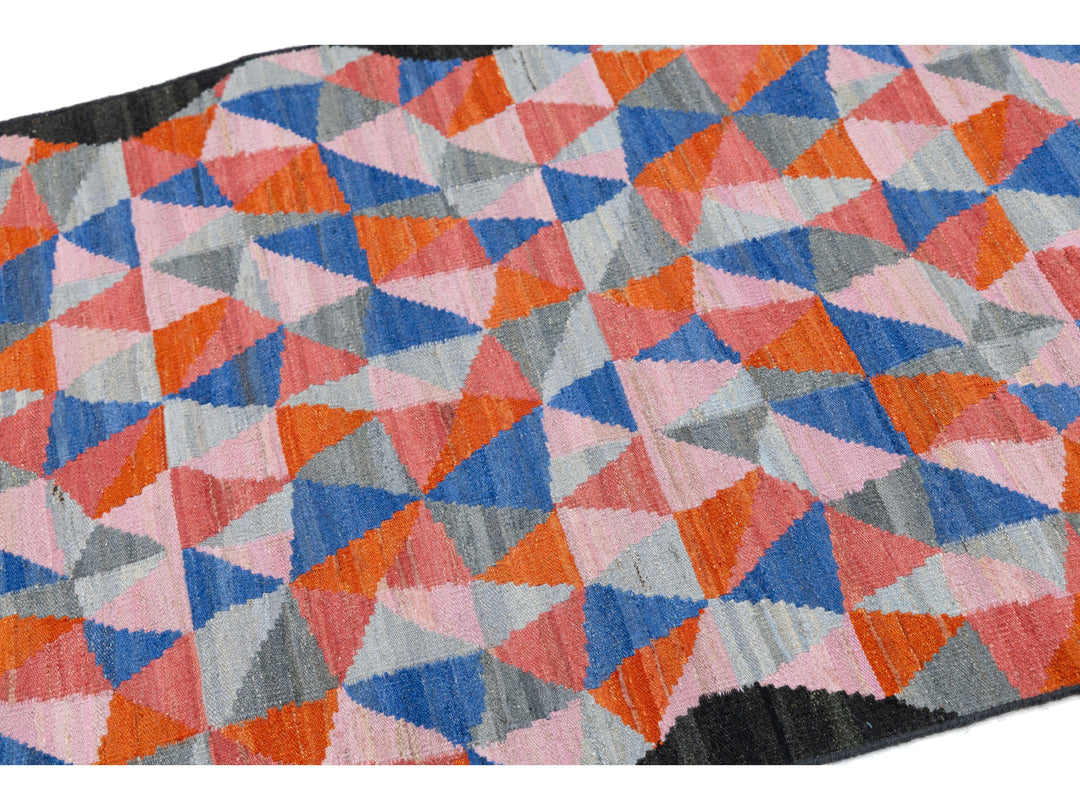 Modern Kilim Wool Runner Rug 3 X 12