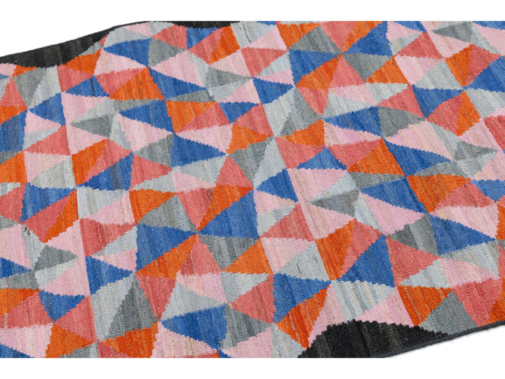 Modern Kilim Wool Runner Rug 3 X 12