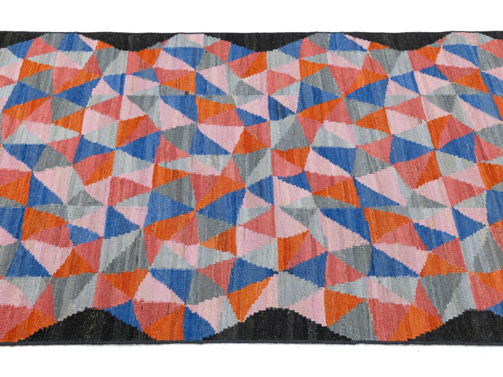 Modern Kilim Wool Runner Rug 3 X 12