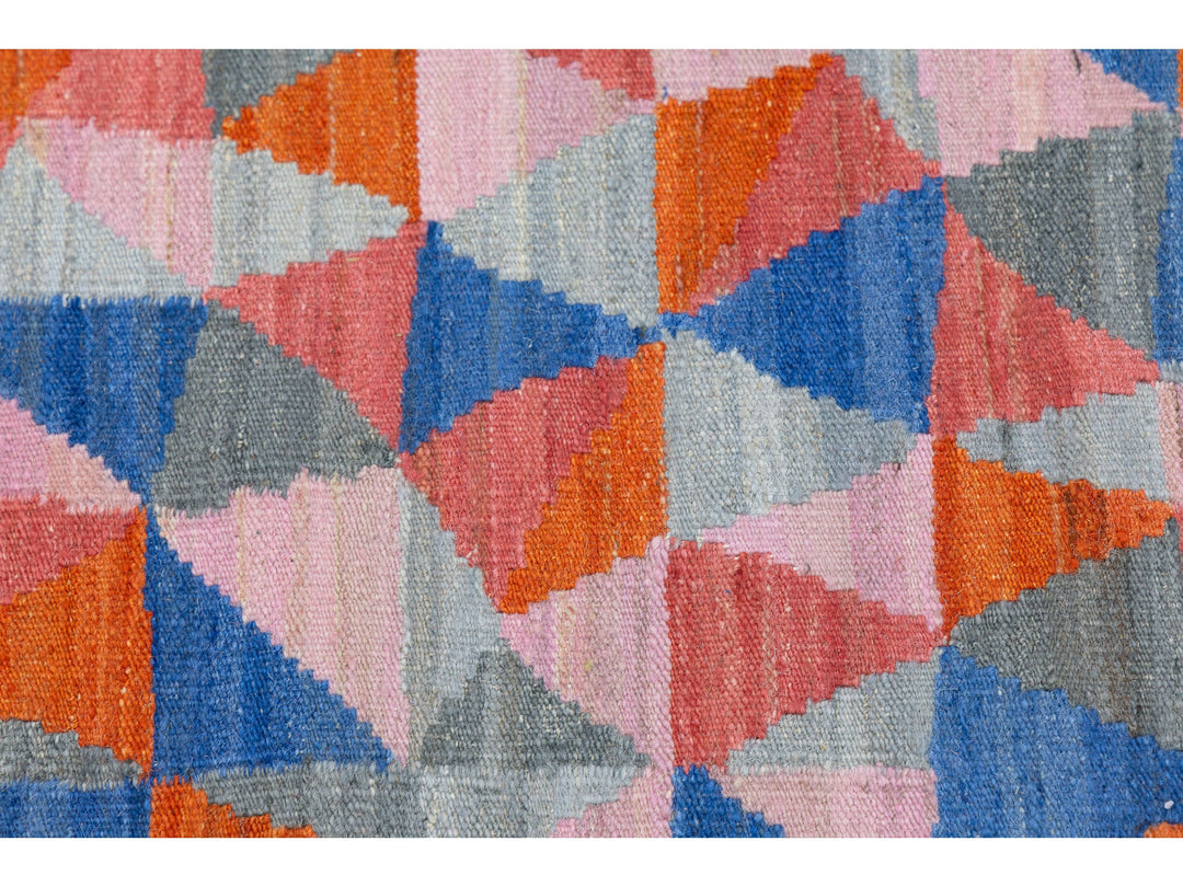 Modern Kilim Wool Runner Rug 3 X 12