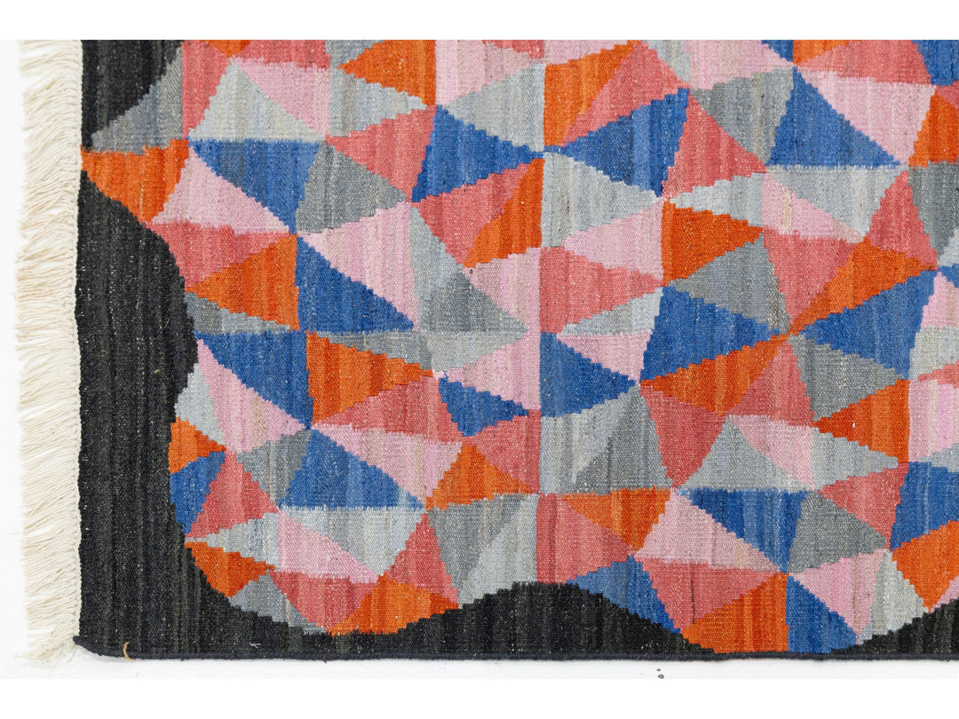 Modern Kilim Wool Runner Rug 3 X 12