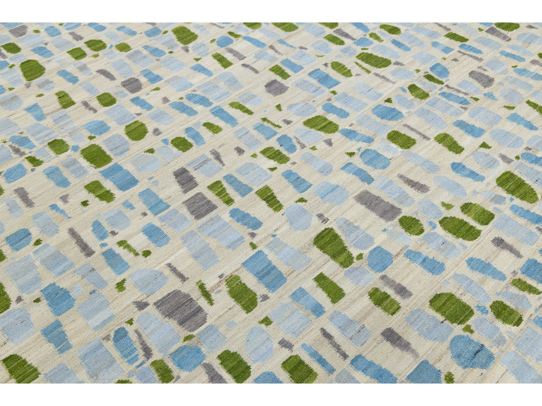Modern Kilim Wool Rug 10 X 12