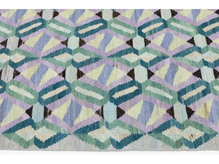 Modern Kilim Wool Runner Rug 3 X 12