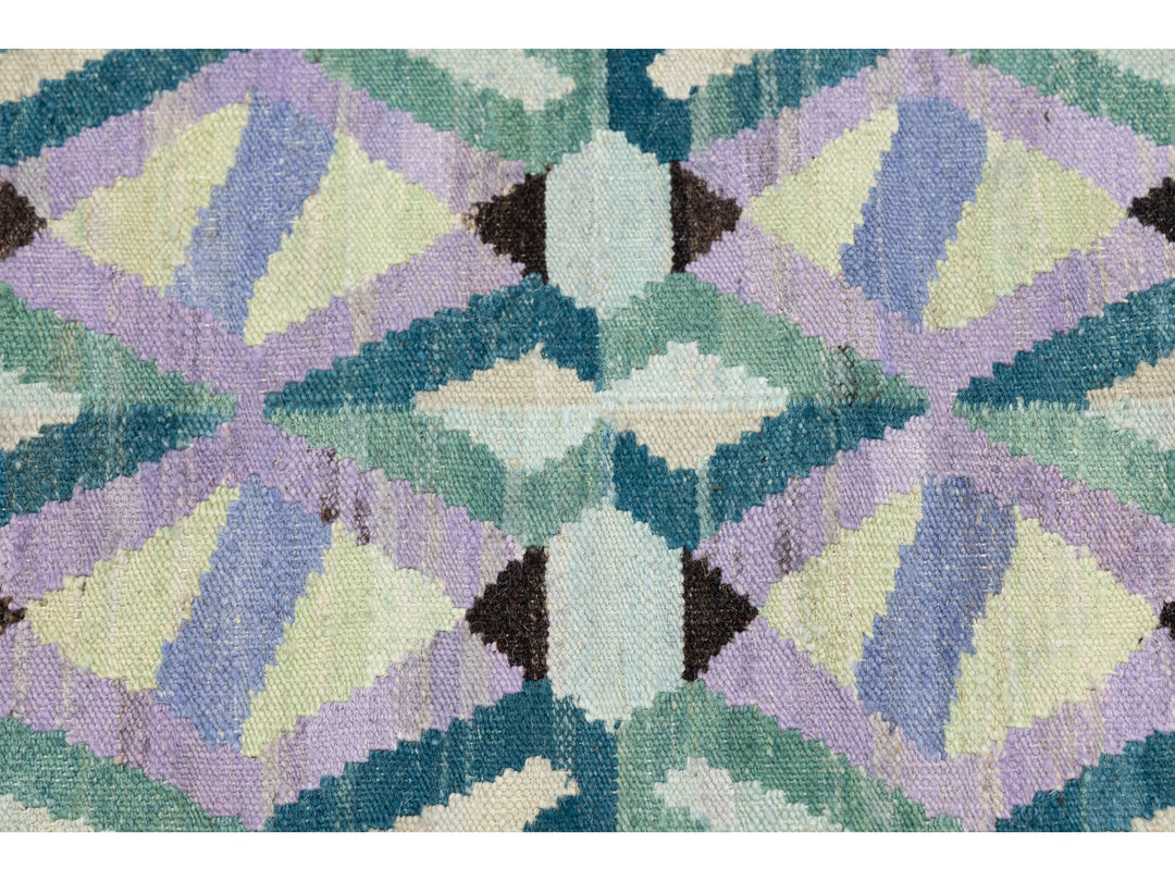 Modern Kilim Wool Runner Rug 3 X 12