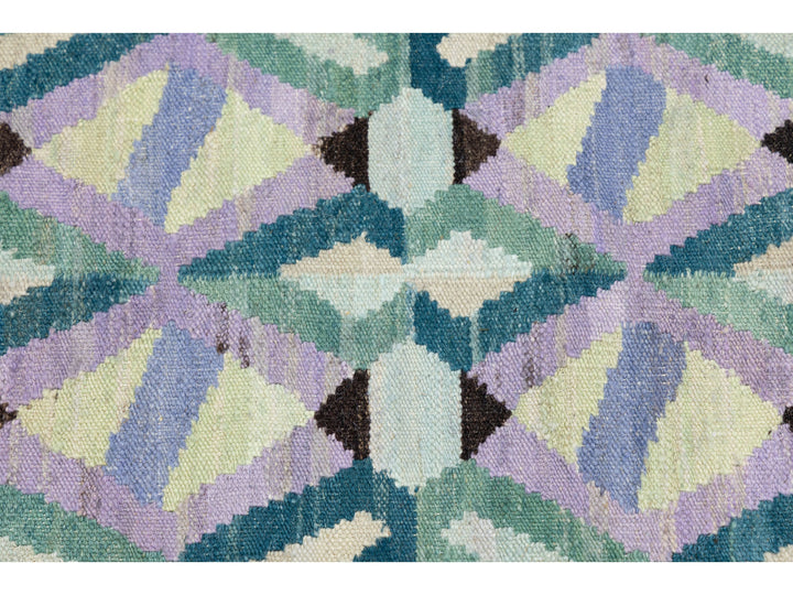 Modern Kilim Wool Runner Rug 3 X 12