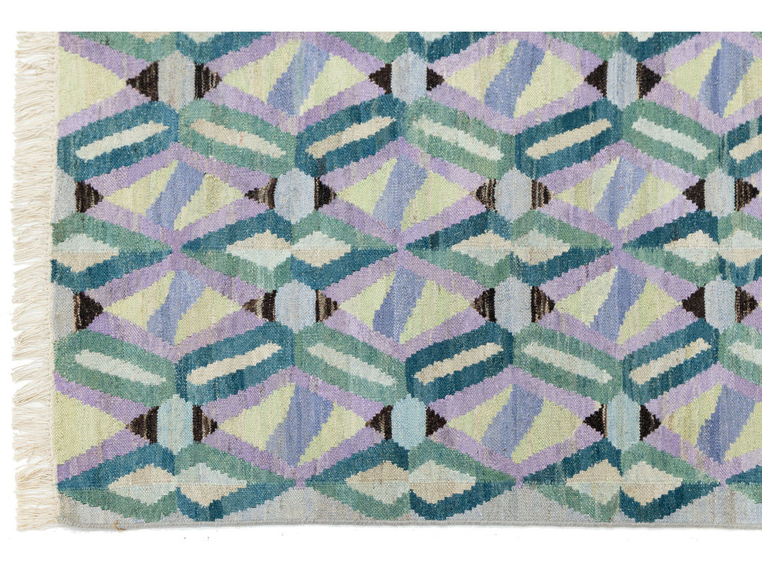 Modern Kilim Wool Runner Rug 3 X 12