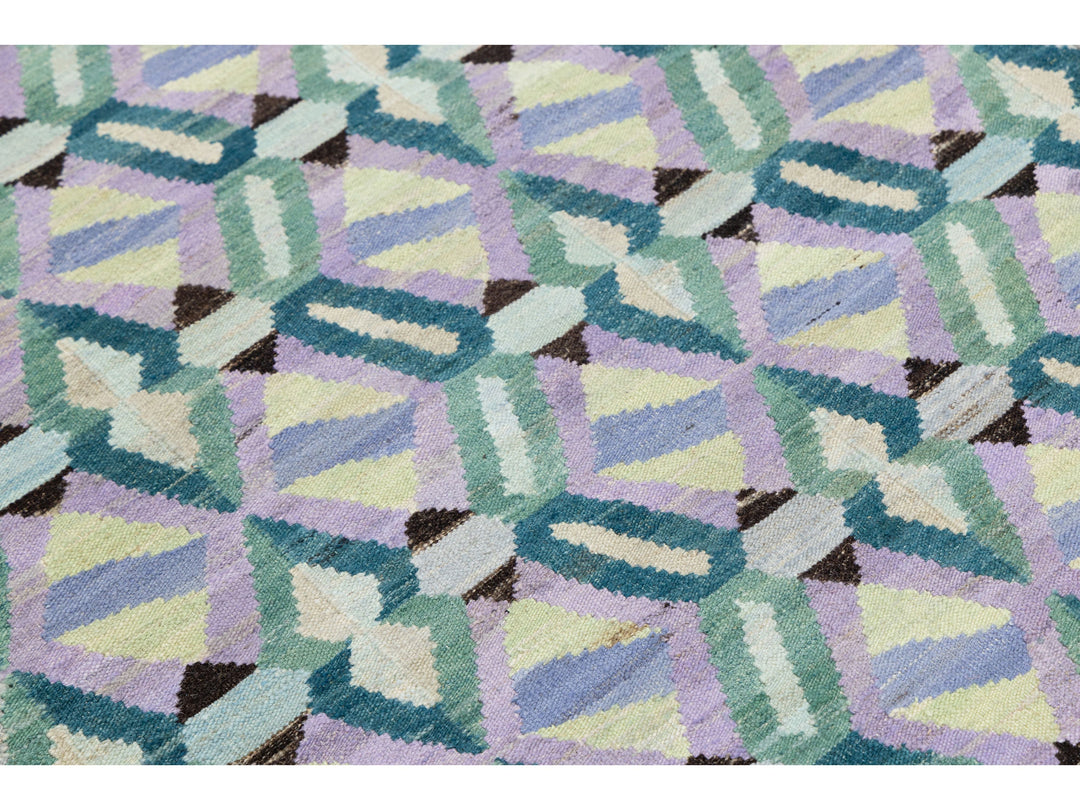 Modern Kilim Wool Runner Rug 3 X 12