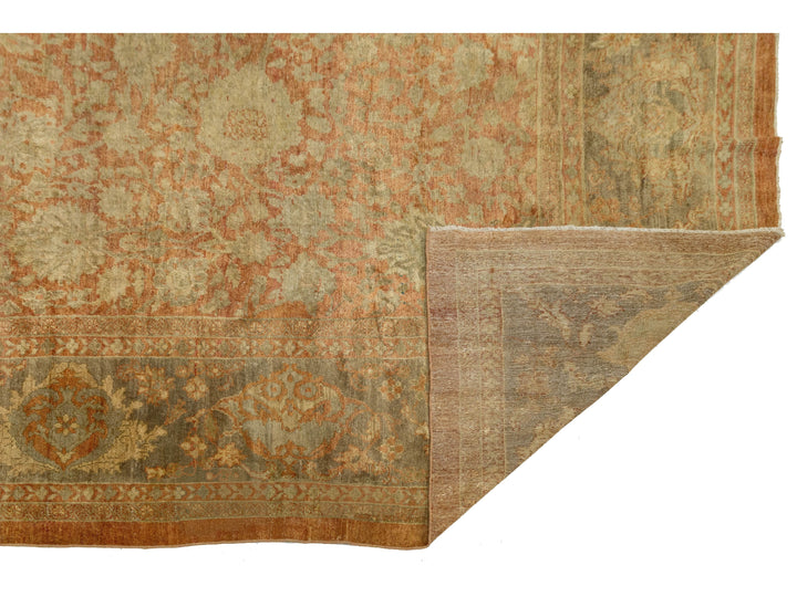 Antique Mahal Wool Rug 15 X 25