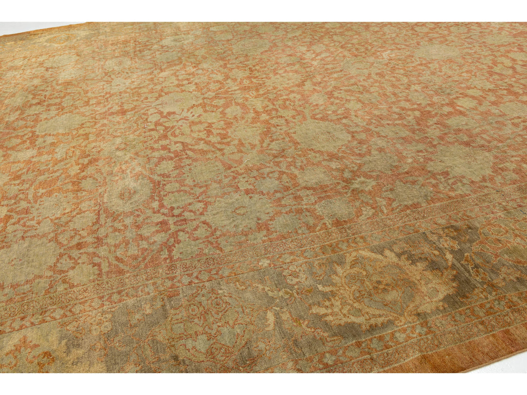 Antique Mahal Wool Rug 15 X 25