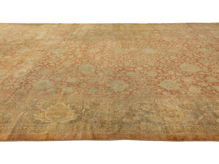 Antique Mahal Wool Rug 15 X 25