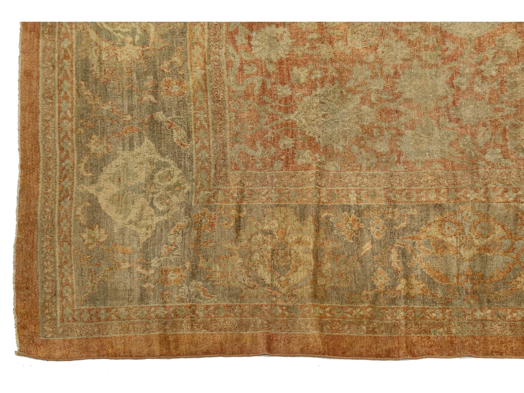 Antique Mahal Wool Rug 15 X 25
