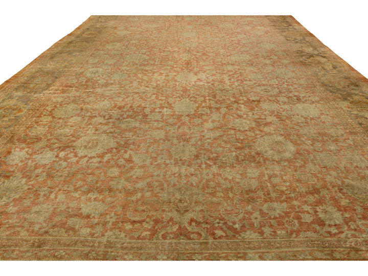 Antique Mahal Wool Rug 15 X 25