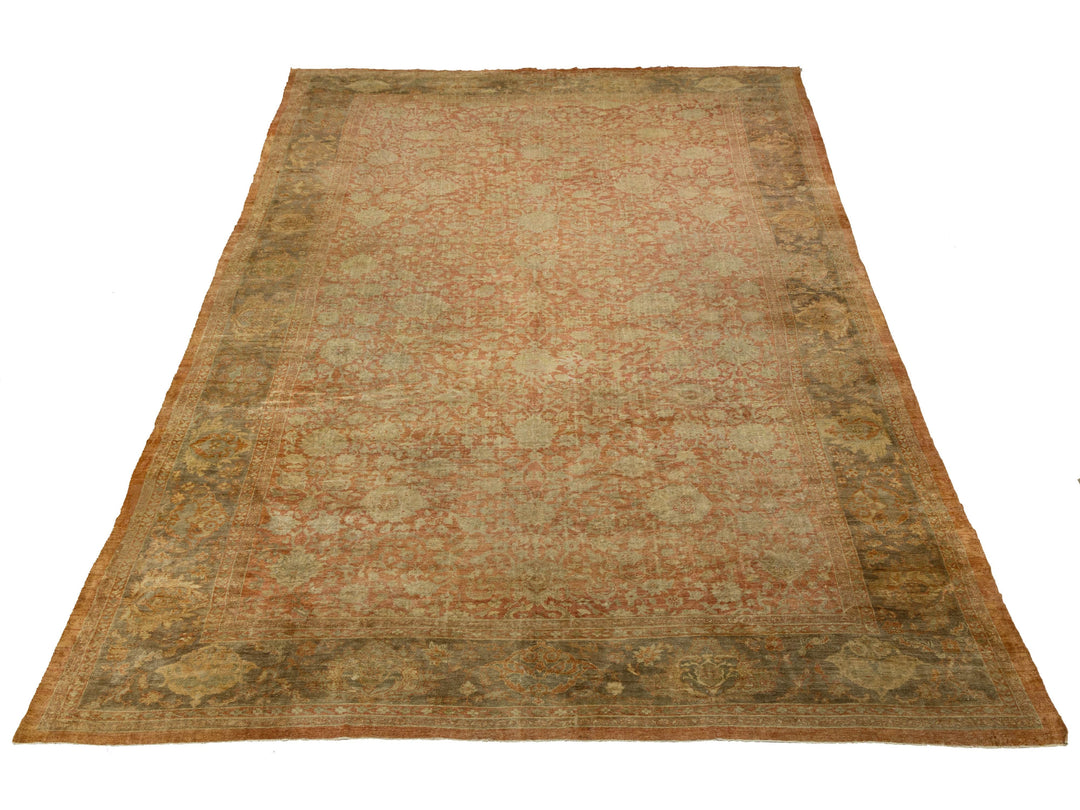Antique Mahal Wool Rug 15 X 25