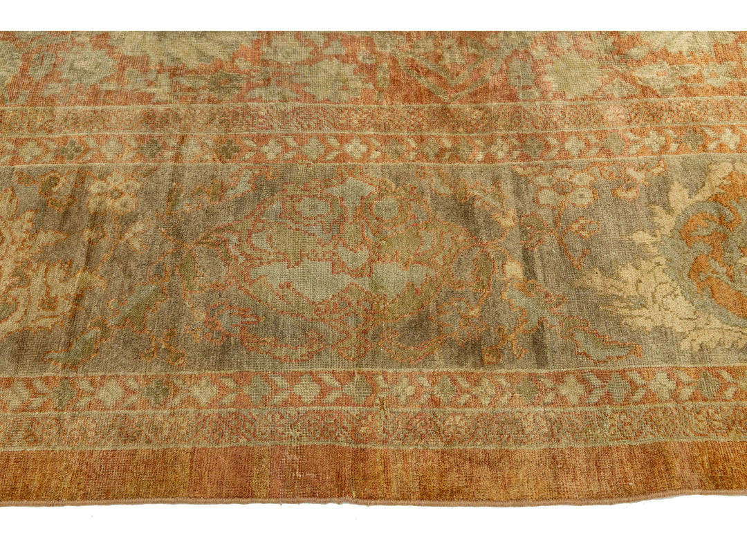 Antique Mahal Wool Rug 15 X 25