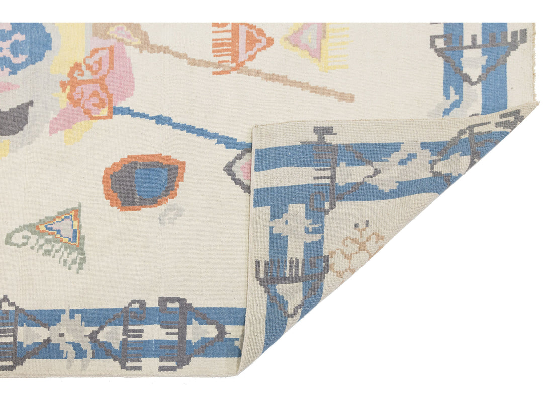 Modern Art Deco Wool Rug 9 X 12
