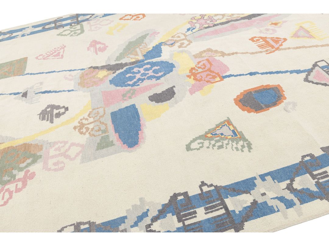 Modern Art Deco Wool Rug 9 X 12