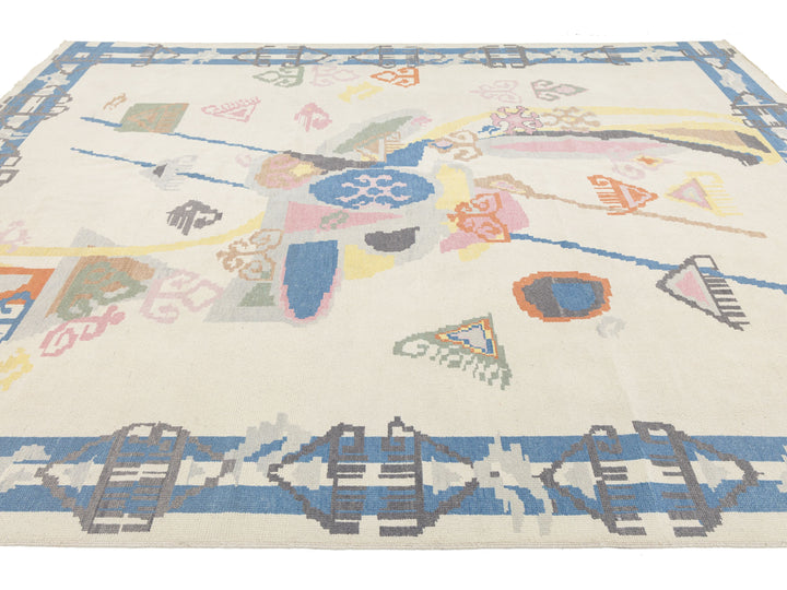 Modern Art Deco Wool Rug 9 X 12