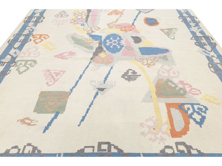Modern Art Deco Wool Rug 9 X 12