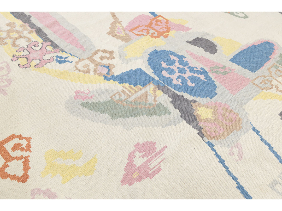 Modern Art Deco Wool Rug 9 X 12