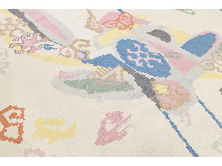 Modern Art Deco Wool Rug 9 X 12