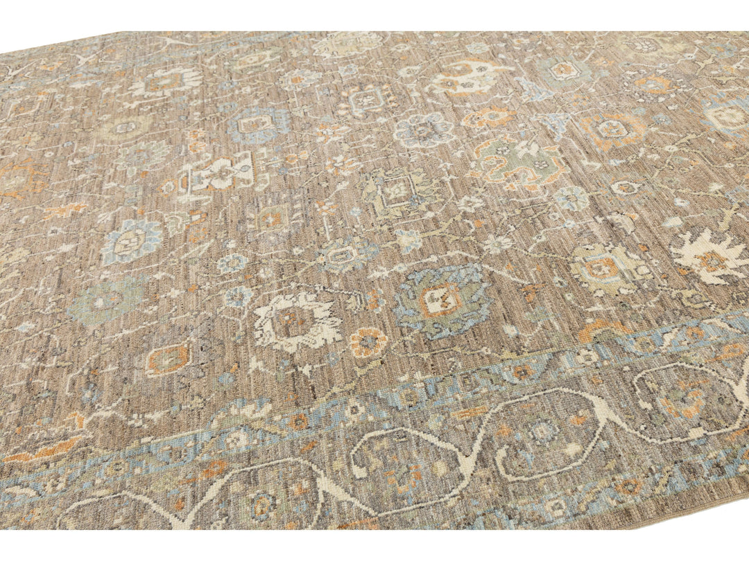 Modern Oushak Wool Rug 9 X 13