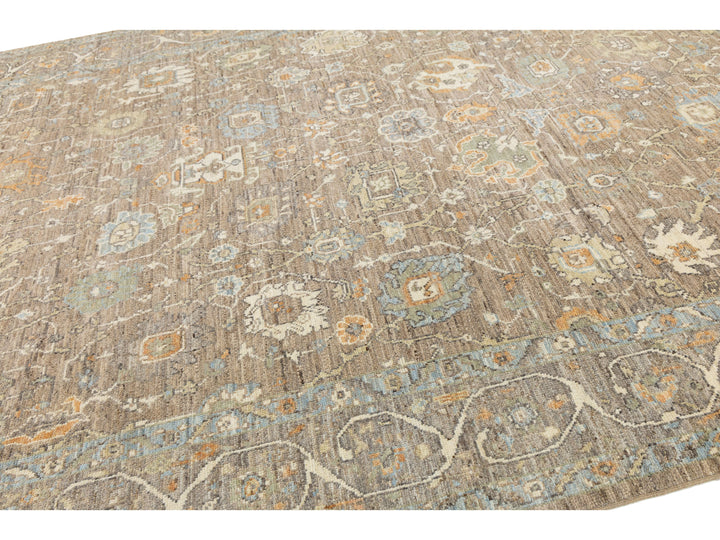 Modern Oushak Wool Rug 9 X 13