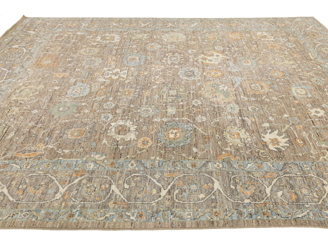 Modern Oushak Wool Rug 9 X 13