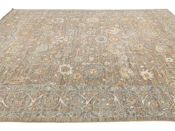 Modern Oushak Wool Rug 9 X 13