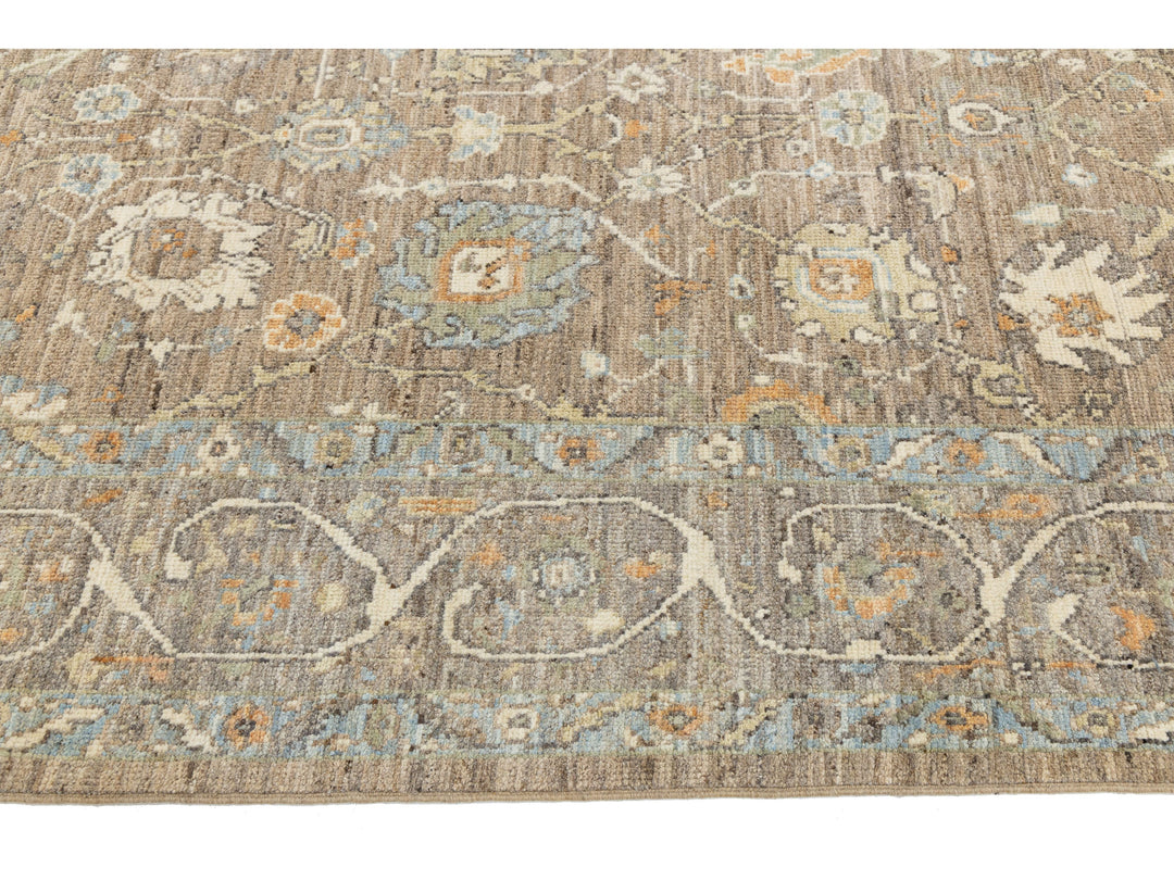 Modern Oushak Wool Rug 9 X 13