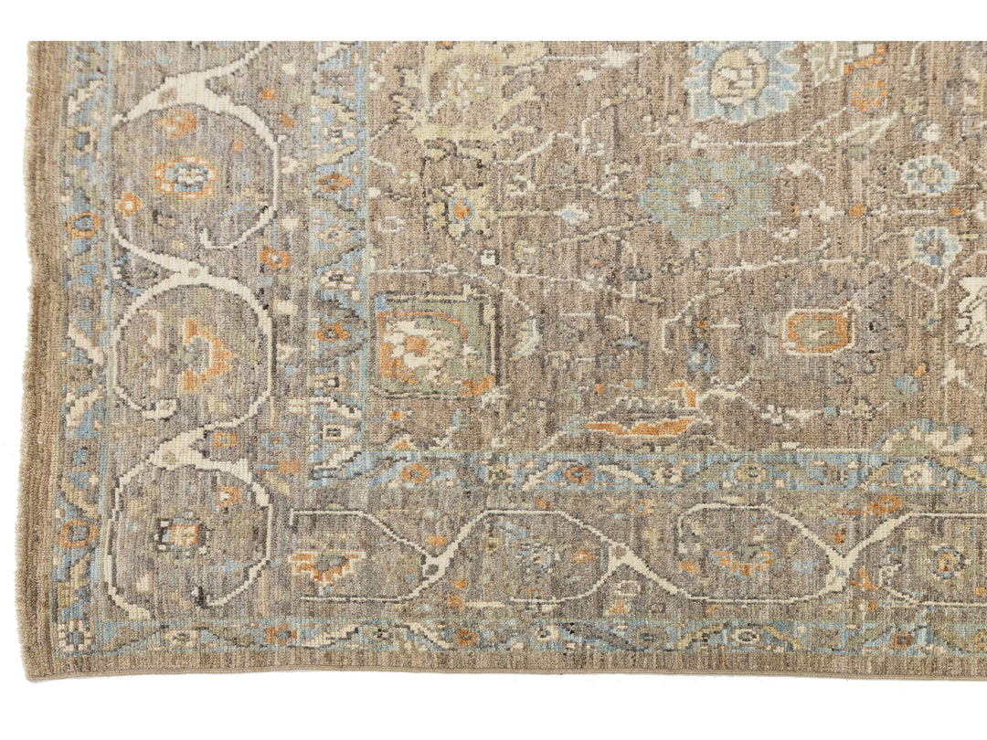Modern Oushak Wool Rug 9 X 13