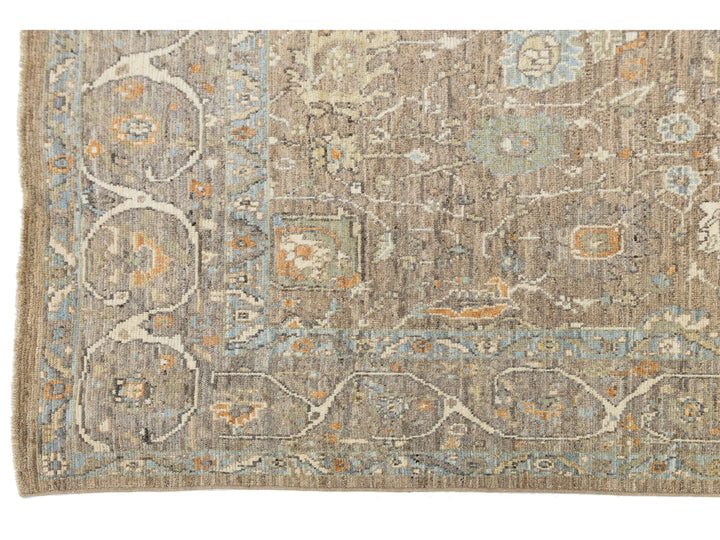 Modern Oushak Wool Rug 9 X 13