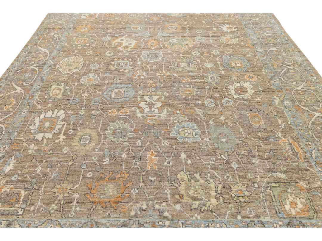 Modern Oushak Wool Rug 9 X 13
