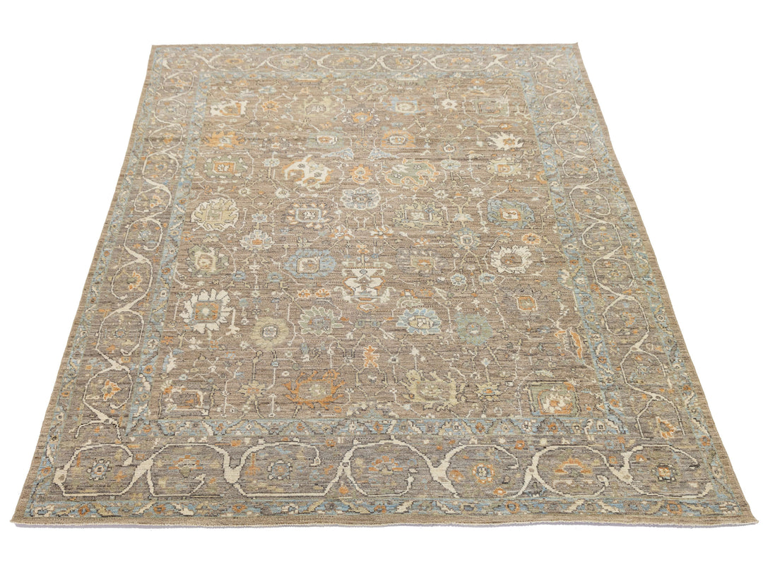 Modern Oushak Wool Rug 9 X 13