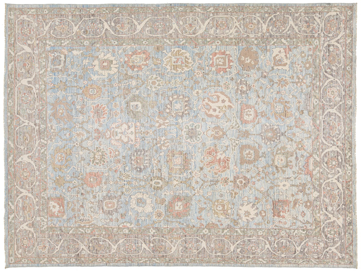 Modern Oushak Wool Rug 9 X 12