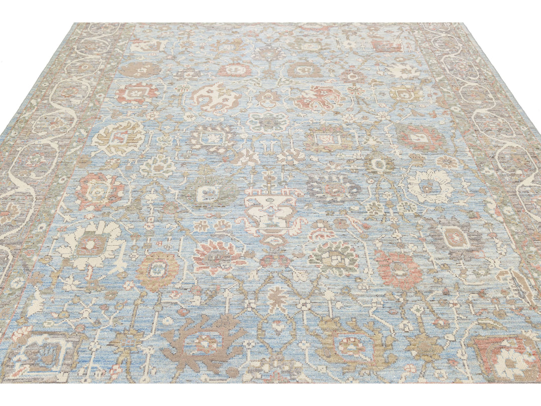 Modern Oushak Wool Rug 9 X 12