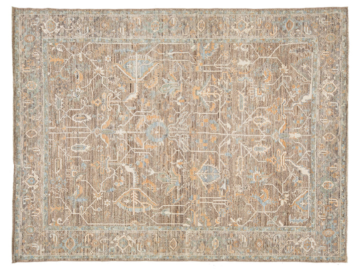 Modern Oushak Wool Rug 9 X 12