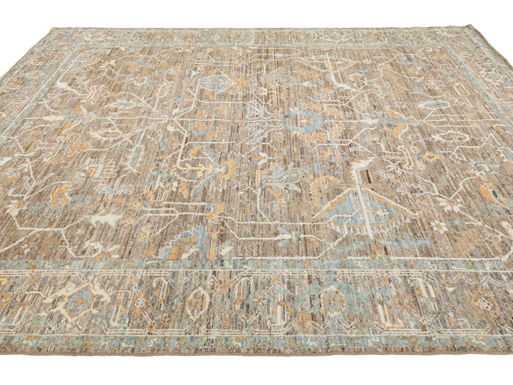 Modern Oushak Wool Rug 9 X 12