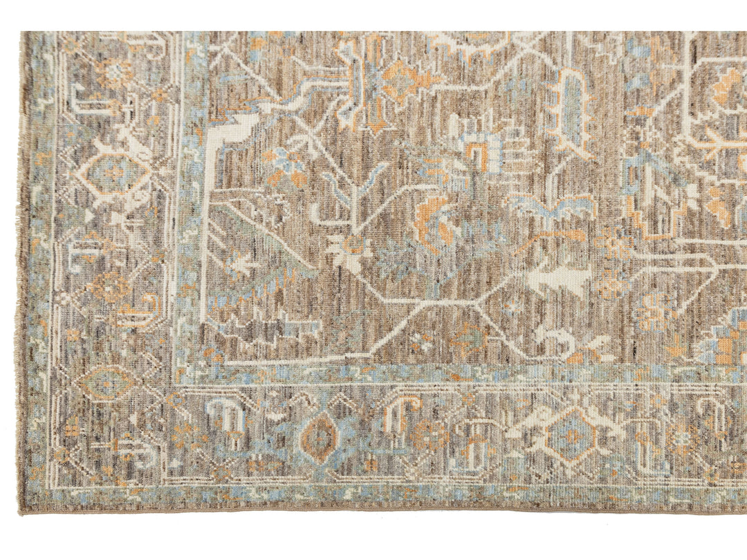 Modern Oushak Wool Rug 9 X 12