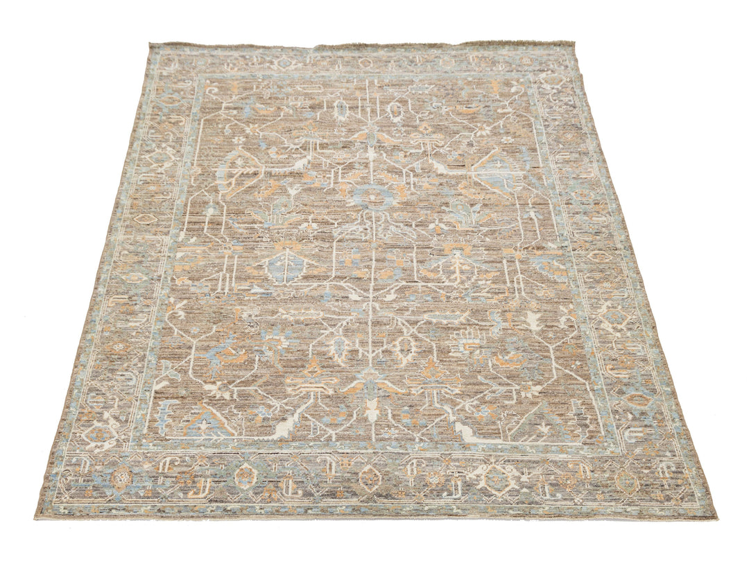 Modern Oushak Wool Rug 9 X 12