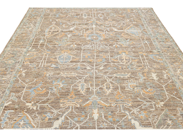 Modern Oushak Wool Rug 9 X 12