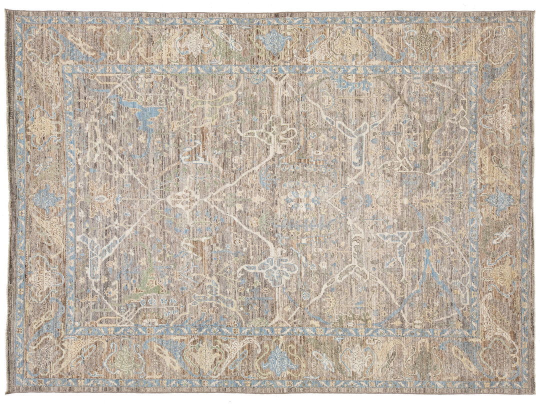 Modern Oushak Wool Rug 9 X 12