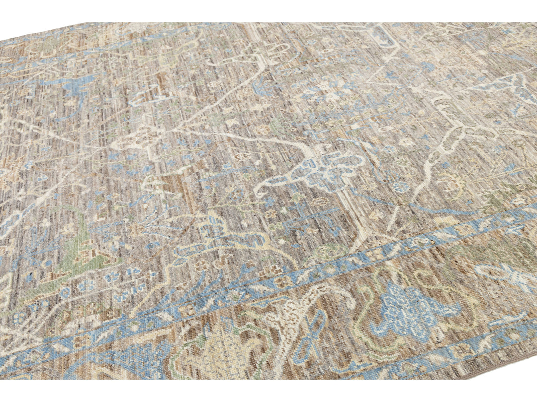 Modern Oushak Wool Rug 9 X 12