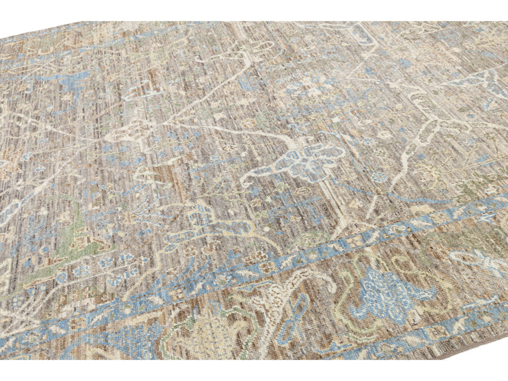 Modern Oushak Wool Rug 9 X 12