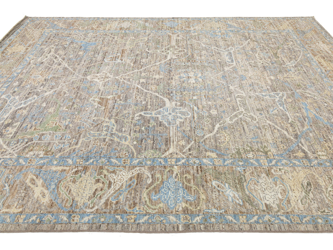 Modern Oushak Wool Rug 9 X 12