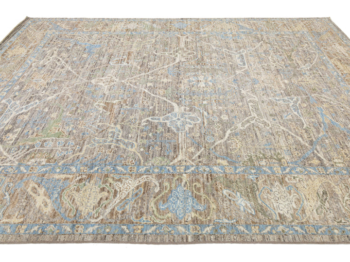 Modern Oushak Wool Rug 9 X 12