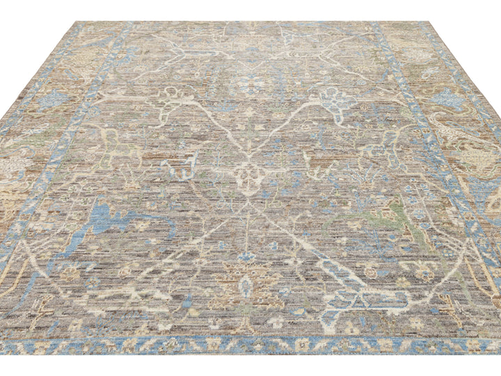 Modern Oushak Wool Rug 9 X 12