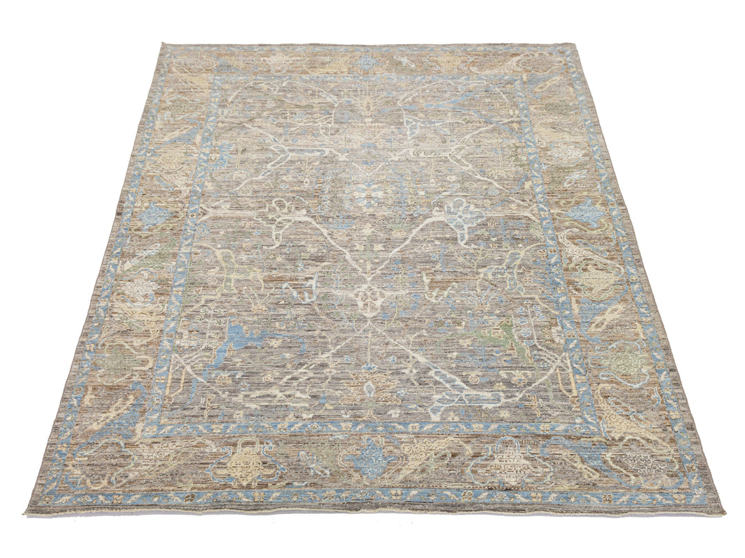 Modern Oushak Wool Rug 9 X 12