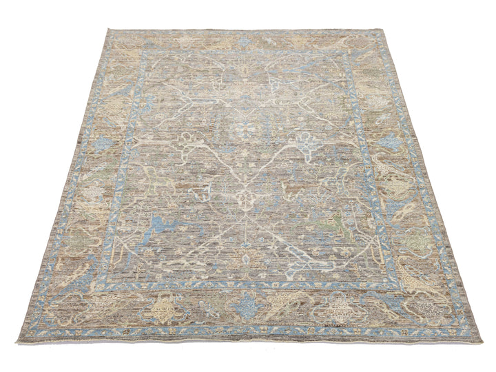 Modern Oushak Wool Rug 9 X 12