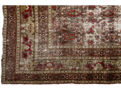 Antique Persian Mahal Wool Rug 12 X 16