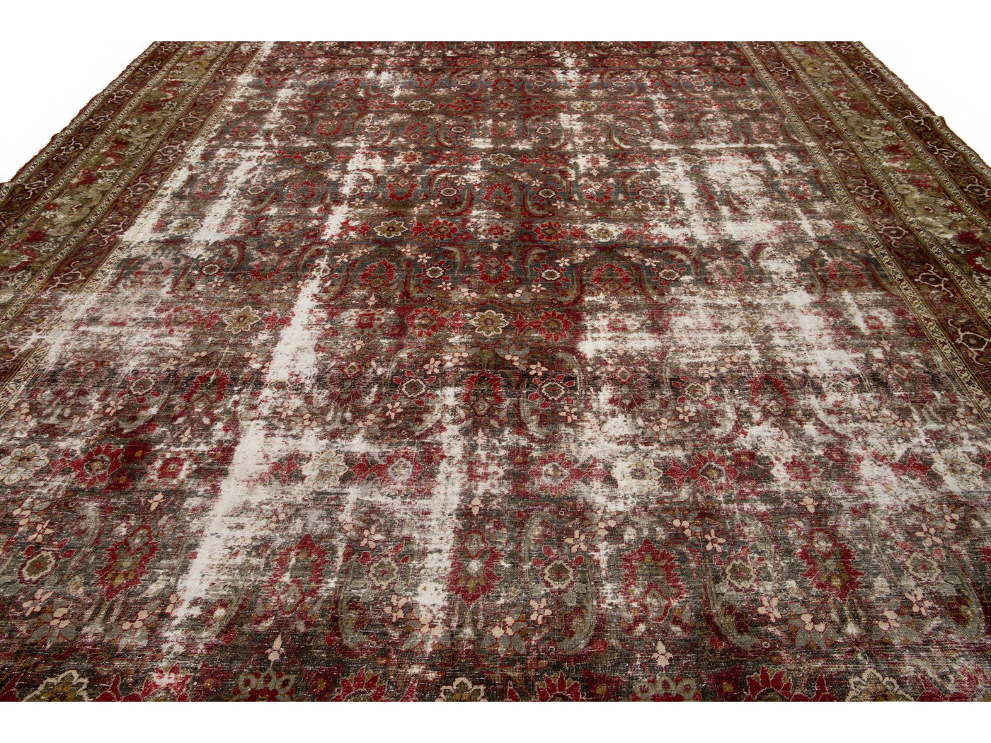 Antique Persian Mahal Wool Rug 12 X 16